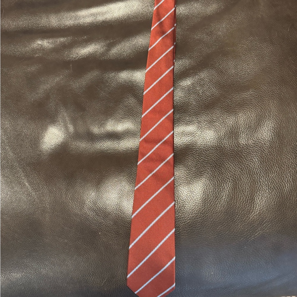 Banana Republic Red Tie with White Stripes
